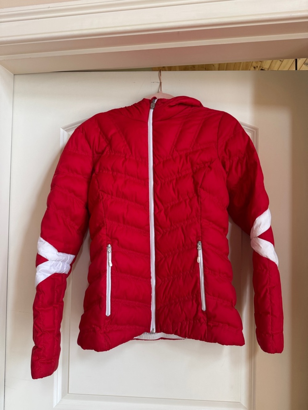 Spyder Red Puffer Jacket with White Accents